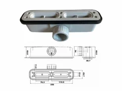 Plato de ducha resina LUX 80x150cm rejilla inox^MIRLO Clearance