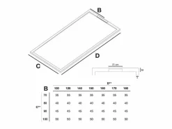 Plato de ducha resina LUX 80x150cm rejilla inox^MIRLO Clearance