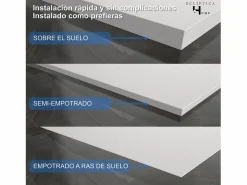Plato De Ducha|Plato de ducha 80x110 cm resina antideslizante | Carga mineral, textura piedra, | Incluye válvula y rejilla
