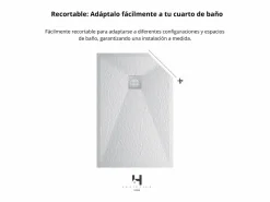 Plato Ducha Resina TITAN- Antideslizante Extraplano Ultraligero Textura pizarra Color 80X170 CM-Valvula+Rejilla Inox^ New