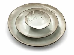 MEDARD DE NOBLAT Presentación Y Servicio|Plato ovalado de gran tamaño Shadow Nacre 35,5 x 14 cm (x2)