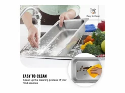 Vajilla|Vajilla|Plato, SucceBuy - Sartén Vaporera de Acero Inoxidable de 10,1 CM de Profundidad con Tapa, 13 L, Antiatasco, Paquete de 4