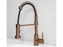 Plimo Mezclador para fregadero con ducha móvil, cobre cepillado^Essebagno Discount