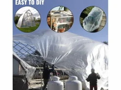 Plástico de Invernadero SucceBuy 4.9x8.5 m, Cubierta de Plástico de Polietileno de 0.15 mm Transparente Outlet