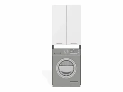 TOPESHOP POLA - Armario de Baño sobre la Lavadora - Antracita / Blanco - 64 x 30 x 180 cm Gris New