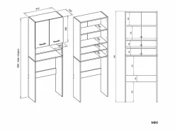 POLA - Mueble de baño sobre la lavadora - Antracita / Blanco^TOPESHOP Clearance