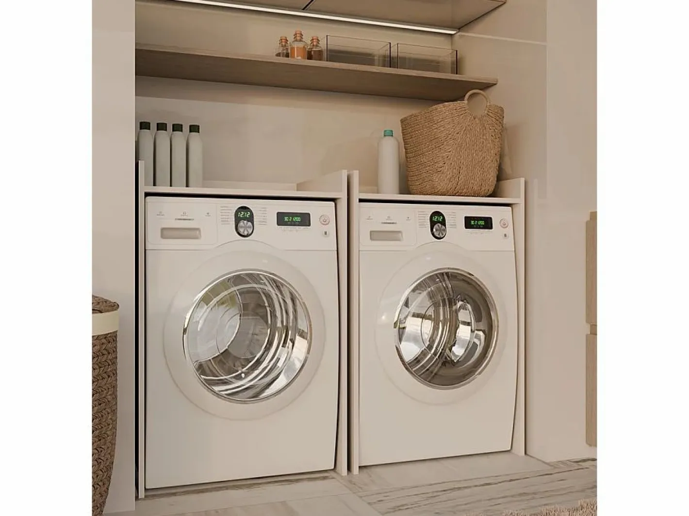 TOPESHOP POLA NP - Mueble de baño para lavadora + Estante de baño - 64x50x97,5 cm - Cachemira Beige Discount