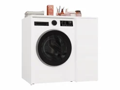 TOPESHOP POLA NP 1D - Armario para lavadora de baño con puertas 2 estantes - 95x64x88,5 cm - Blanco