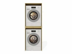 TOPESHOP POLA TWIN - Armario de baño para lavadora y secadora con columna de estantes - Roble Color natural claro New