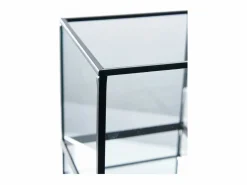 ebuy24 Portavelas de metal y cristal 12 x 15 cm Negro Discount