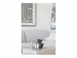 ebuy24 Portavelas de metal y cristal 12 x 15 cm Negro Discount