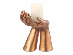 Portavelas de poliresina cobre 19*17.5*25 cm^J-Line Online