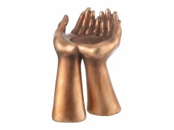 Portavelas de poliresina cobre 19*17.5*25 cm^J-Line Online