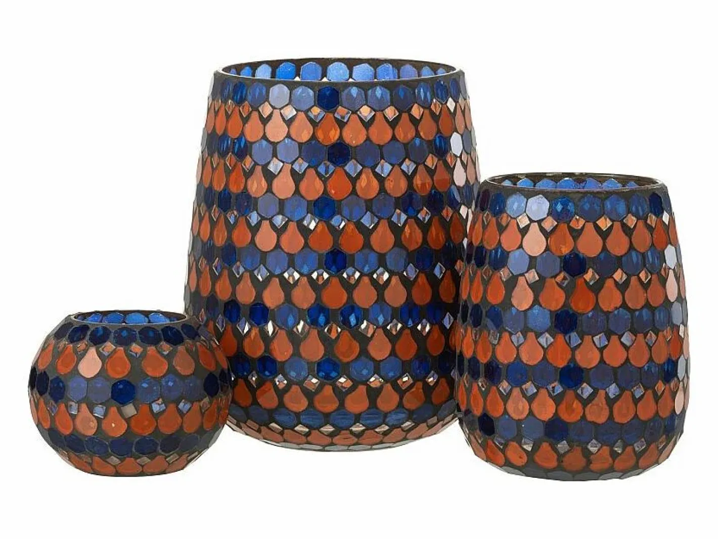 J-Line Portavelas de vidrio en forma de gota 17x17x21 cm Azul Clearance