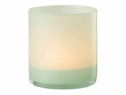 J-Line Portavelas de vidrio menta de 12x12x12 cm Verde Outlet