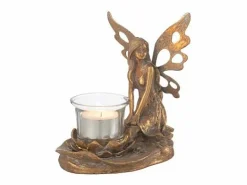 J-Line Portavelas Y Vela|Portavelas ángel de metal 15*10*16 cm