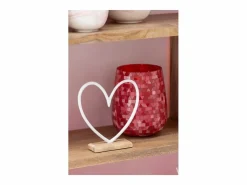J-Line Portavelas triangular de vidrio 12.5x12.5x16 cm Rosa Hot