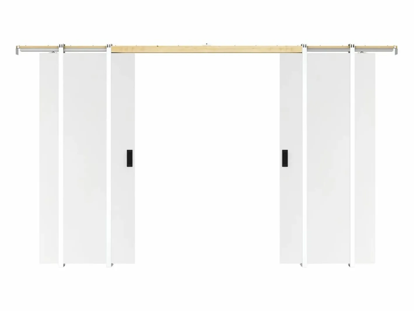 Vente-unique Porte doble empotrable - 2 x Alt. 205 x L83 cm MDF + PVC - VARIN II Blanco Best
