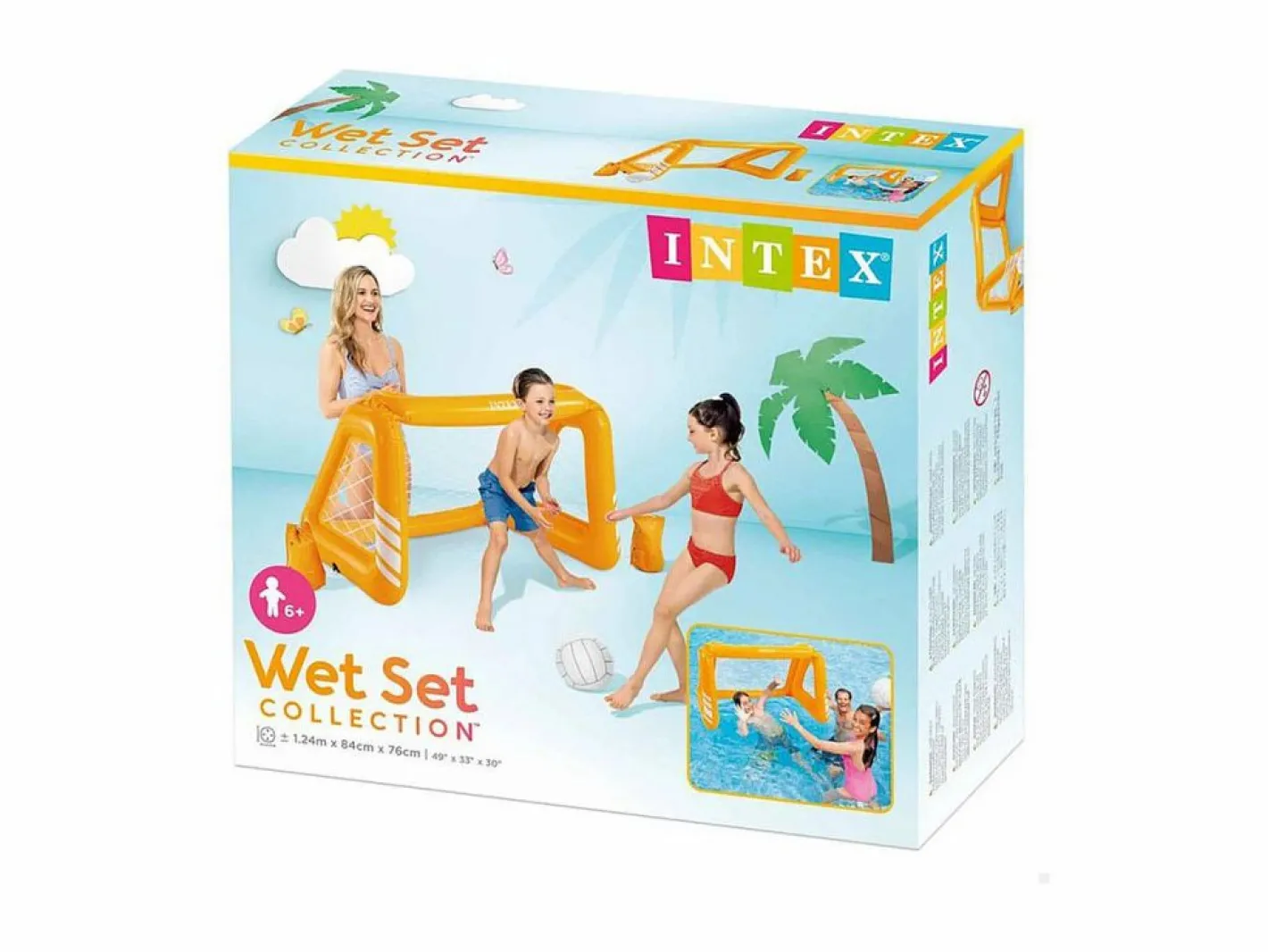 Intex Deportes Náuticos|Portería de fútbol hinchable 58507 juguete piscina waterpolo