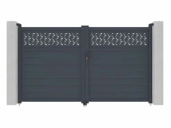 EXPERTLAND Portón|Portón aluminio - Ancho 305 x Alt. 181 cm - Antracita - BAZIO