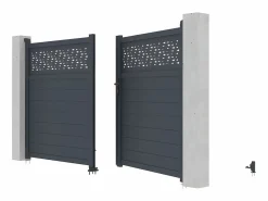 EXPERTLAND Portón|Portón aluminio - Ancho 305 x Alt. 181 cm - Antracita - BAZIO
