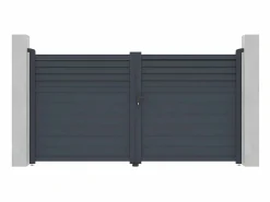 EXPERTLAND Portón aluminio persiana - Ancho 305 x Alt. 166 cm - Antracita - VIAZO Gris antracita
