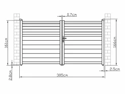 EXPERTLAND Portón aluminio persiana - Ancho 305 x Alt. 166 cm - Antracita - VIAZO Gris antracita