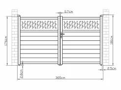 EXPERTLAND Portón batiente eléctrico de aluminio Ancho 305 x Alt. 181 cm antracita BAZIO Gris antracita Sale