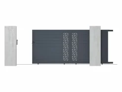 EXPERTLAND Portón corredero aluminio - Ancho 416 x Alt. 180 cm - Antracita - GREGOR Gris antracita Online