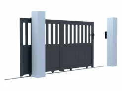 EXPERTLAND Portón corredero aluminio calado Ancho 343 x Alt. 149 cm antracita TARNOS II Gris antracita Sale