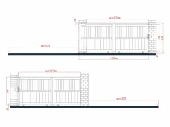 EXPERTLAND Portón corredero aluminio calado Ancho 343 x Alt. 149 cm antracita TARNOS II Gris antracita Sale