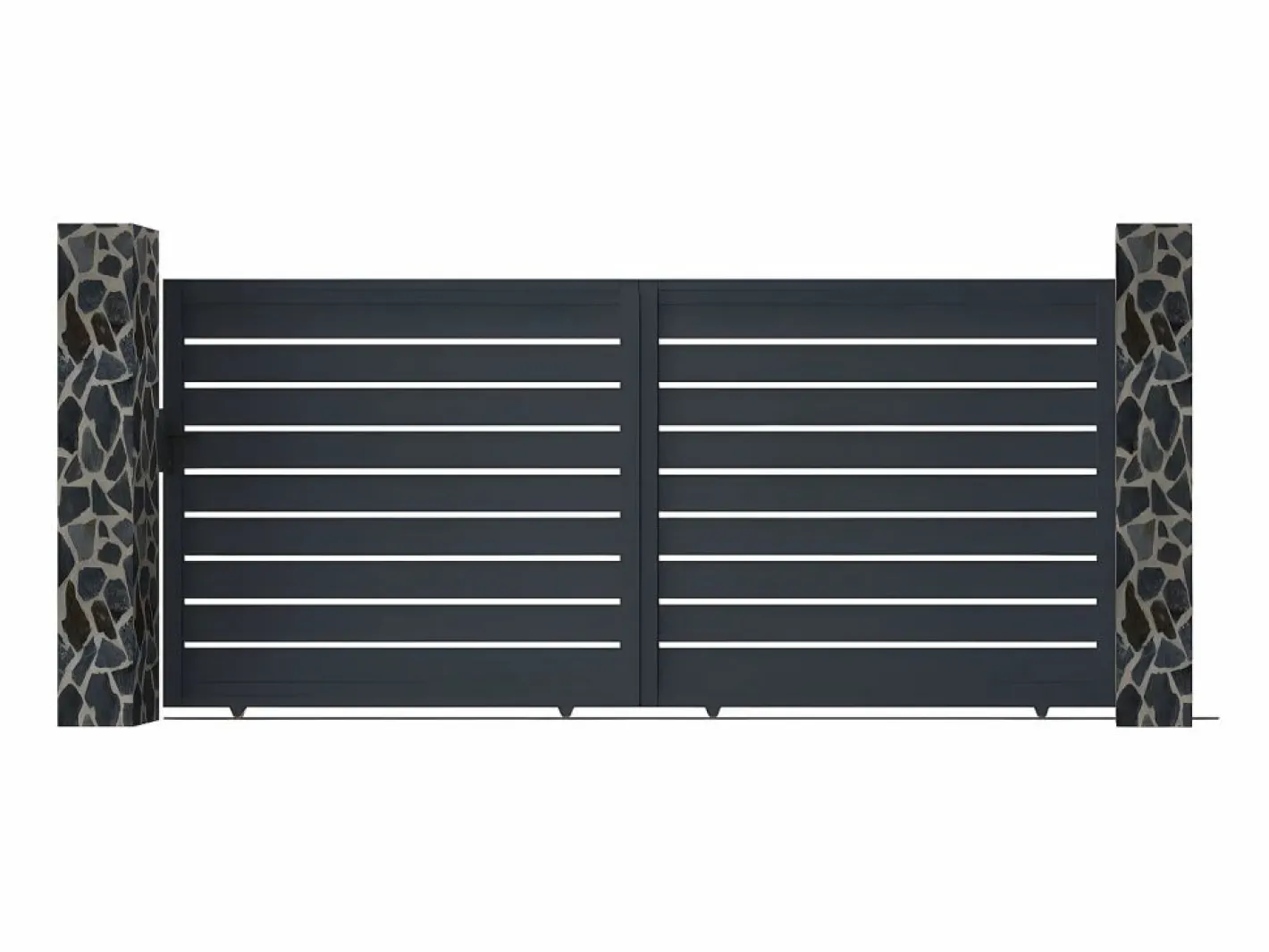 EXPERTLAND Portón|Portón corredero de aluminio antracita - 392x176 cm - PRIMO