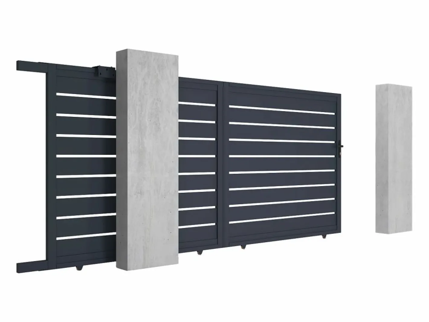 EXPERTLAND Portón|Portón corredero de aluminio antracita - 392x176 cm - PRIMO