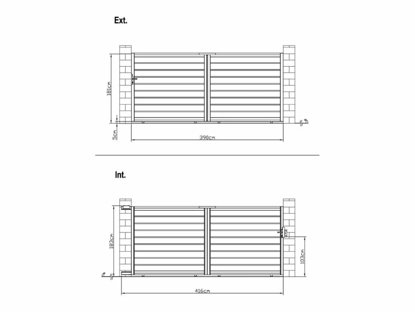 EXPERTLAND Portón|Portón corredero de aluminio antracita - 392x176 cm - PRIMO