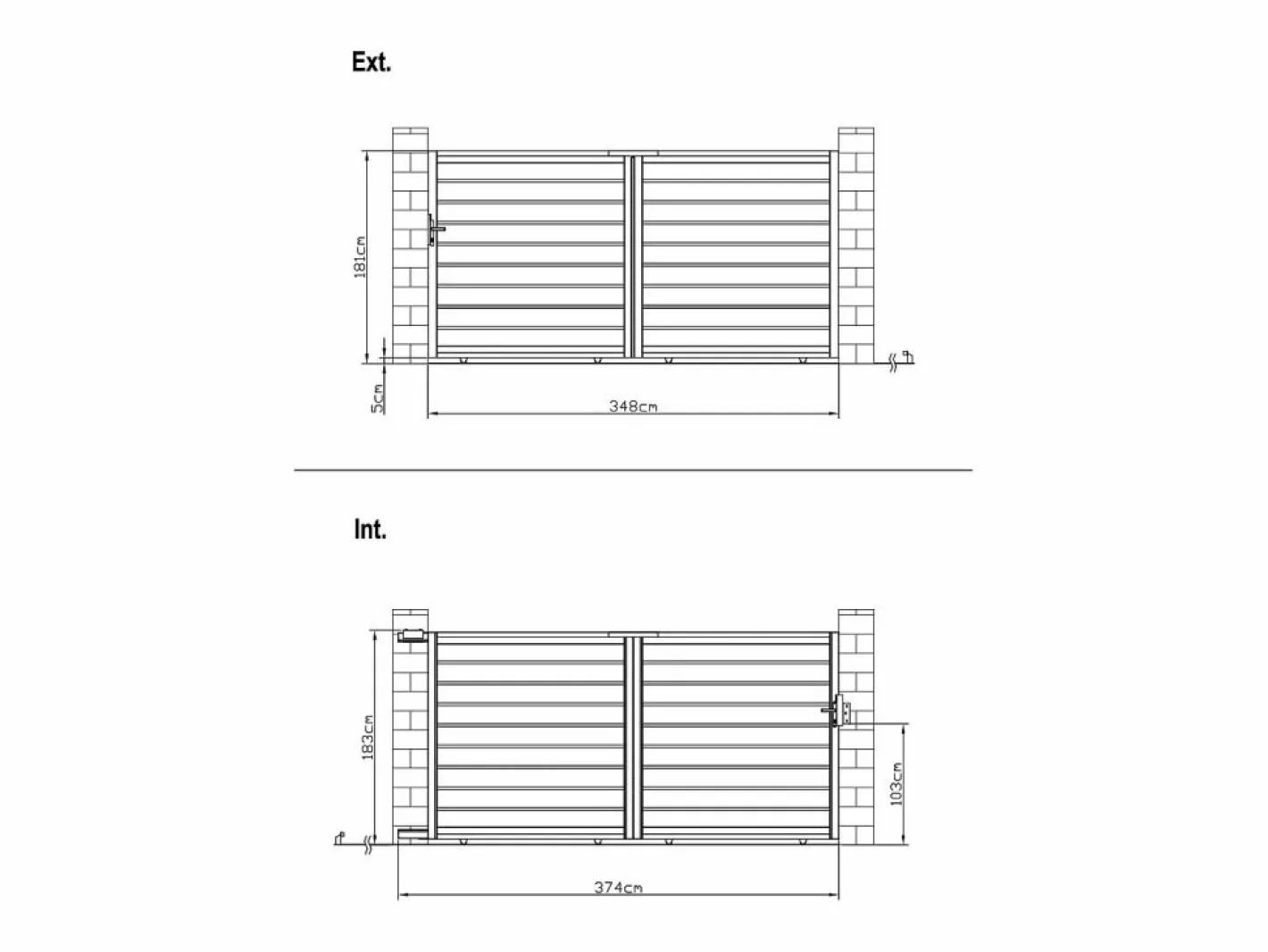 EXPERTLAND Portón|Portón corredero de aluminio con calado antracita - Ancho 350 x Alt. 176 cm - PRIMO