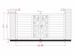 Portón de aluminio Ancho 300 x Alt. 164 cm antracita LABRIT II^EXPERTLAND Hot