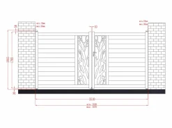 EXPERTLAND Portón|Portón de aluminio Ancho 350 x Alt. 179 cm antracita LABRIT II