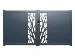 EXPERTLAND Portón de aluminio Ancho 300 x Alt. 179 cm antracita LABRIT II Gris antracita Best