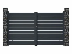 EXPERTLAND Portón|Portón de aluminio color antracita Ancho 300 x Alt. 176 cm PRIMO