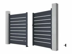 EXPERTLAND Portón|Portón de aluminio color antracita Ancho 300 x Alt. 176 cm PRIMO