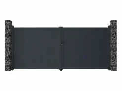 EXPERTLAND Portón|Portón de aluminio color antracita Ancho 392 x Alt. 173 cm NAZARIO