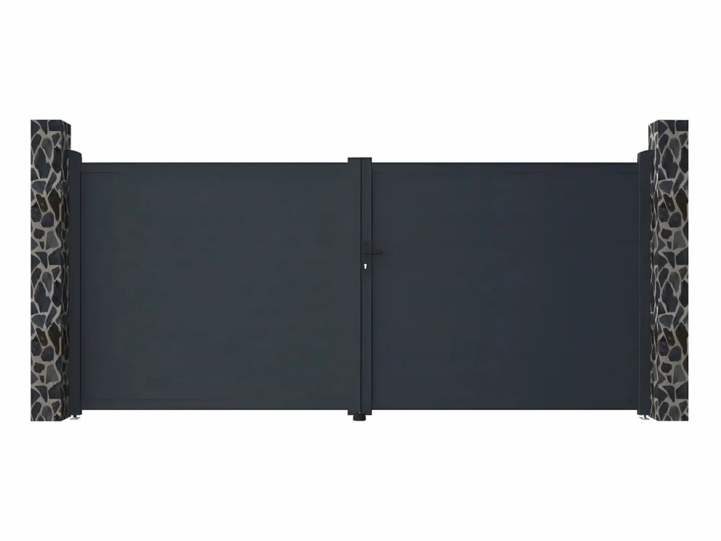 EXPERTLAND Portón|Portón de aluminio color antracita Ancho 392 x Alt. 173 cm NAZARIO