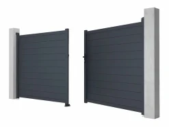 EXPERTLAND Portón|Portón de aluminio color antracita Ancho 392 x Alt. 173 cm NAZARIO