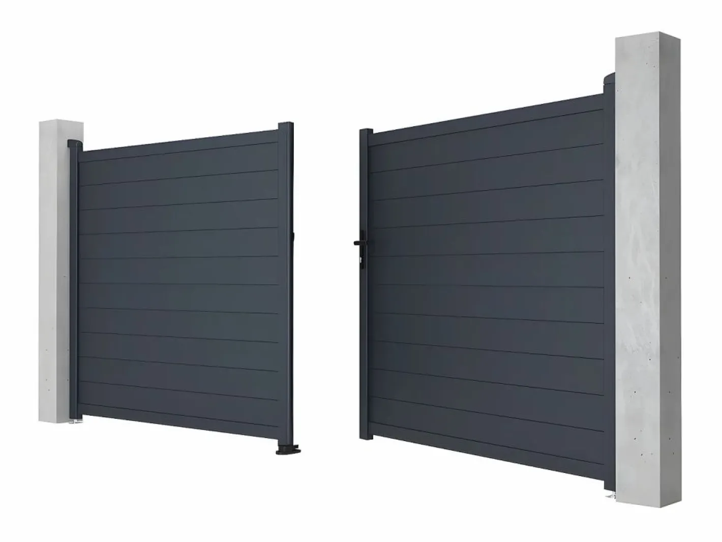 EXPERTLAND Portón|Portón de aluminio color antracita Ancho 392 x Alt. 173 cm NAZARIO