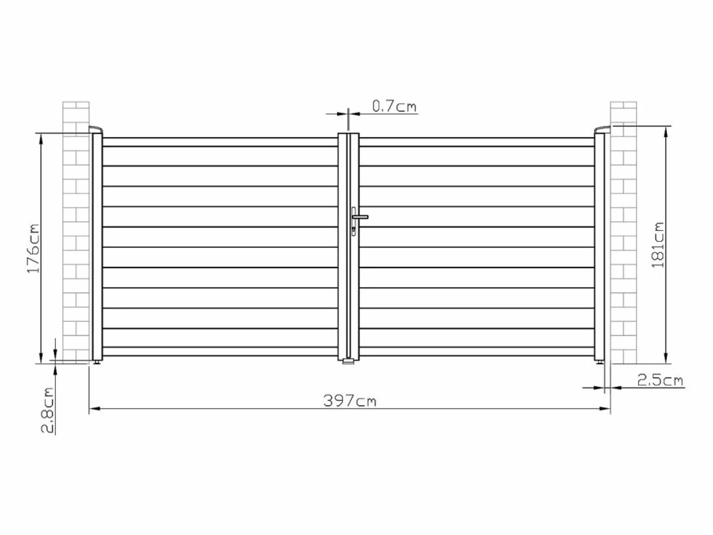 EXPERTLAND Portón|Portón de aluminio color antracita Ancho 392 x Alt. 173 cm NAZARIO