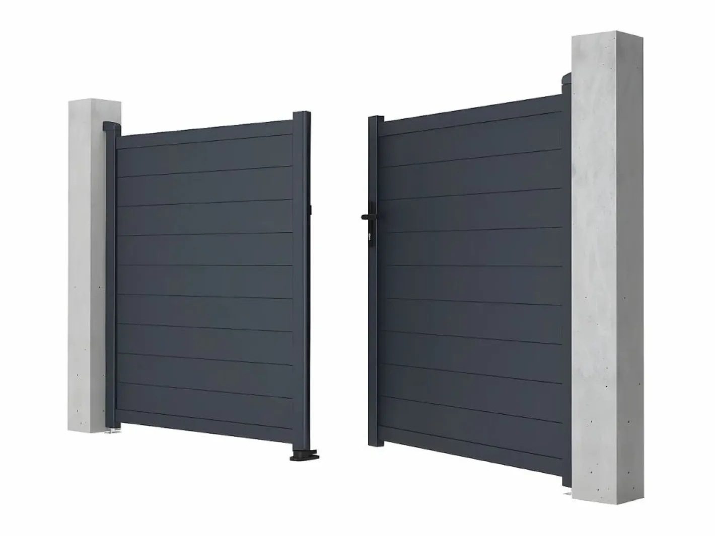 EXPERTLAND Portón|Portón de aluminio color antracita Ancho 300 x Alt. 158 cm NAZARIO