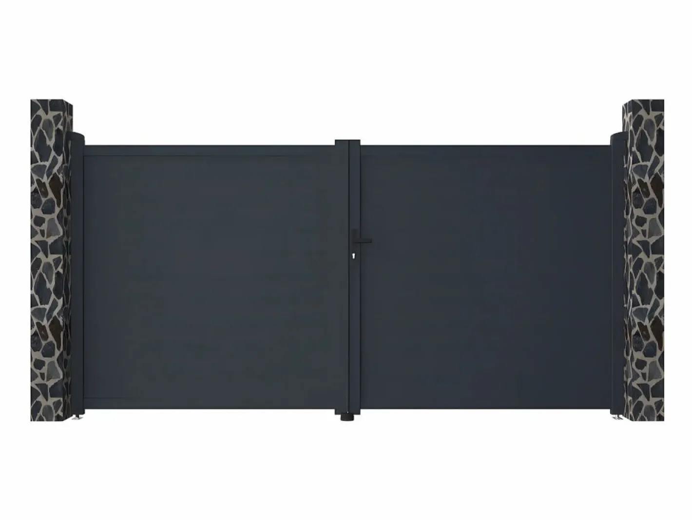 EXPERTLAND Portón de aluminio color antracita Ancho 350 x Alt. 173 cm NAZARIO Gris antracita Discount