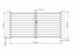 EXPERTLAND Portón de aluminio color antracita Ancho 350 x Alt. 173 cm NAZARIO Gris antracita Discount