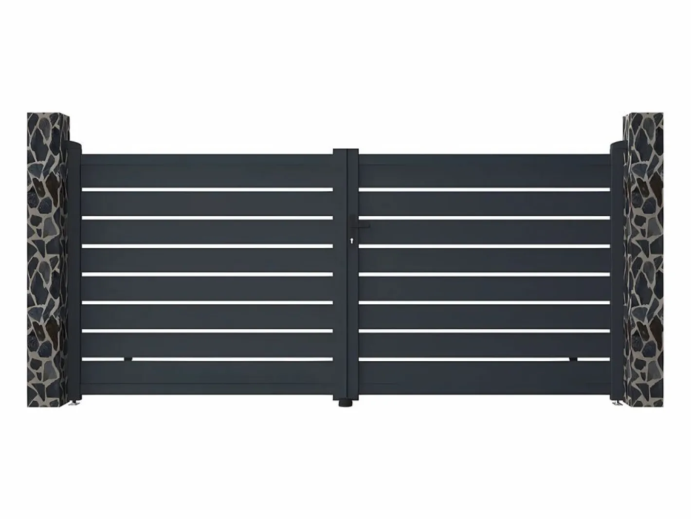 Portón de aluminio color antracita Ancho 350 x Alt. 158 cm PRIMO^EXPERTLAND Clearance
