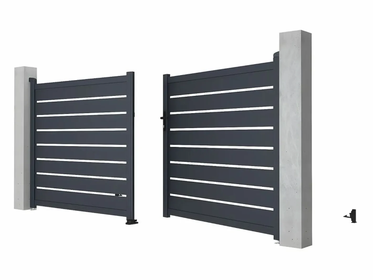 Portón de aluminio color antracita Ancho 350 x Alt. 158 cm PRIMO^EXPERTLAND Clearance